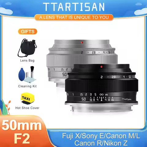 TTArtisan 50mm F2 Full Frame Manual Focus Prime Portrait Lens for Sony E Nikon Z Canon M Canon R M43