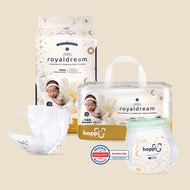 HOPPI ROYAL DREAM DIAPERS SERIES (TAPE NB, S, M, L / PANTS M, L ,XL ,XXL)