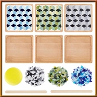 [chasoedivine.] Rhombus Mosaic Tiles Coaster Kit DIY Mosaic Bamboo Coaster Kits Mosaics Coaster Maki