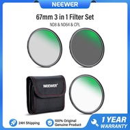 NEEWER ชุดฟิลเตอร์เลนส์ 67 มม. ND8 ND64 CPL พร้อมกระจกออปติคอล HD เคลือบนาโน 30 ชั้น