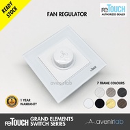 reTouch Grand Elements Rotary Knob 200VA Fan Speed Regulator Designer Switch Socket for Ceiling Fan 