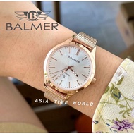 BALMER | 9193L RG-1 Sapphire Glass Classic Women Watch White Dial Rose Gold Mesh Bracelet