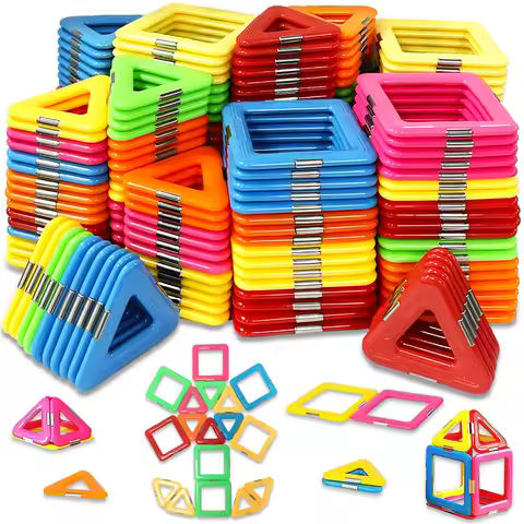 36/64/98PCS Magnetic Building Blocks 2D/3D DIY Magnets Toys for Kids Designer Construction Set Birth