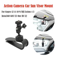 【COOL】 Action Camera Car Sun Visor Mount For 12 11 9 Action 4 Ace X3 With 1/4 Inch Adapter Action Camera Accessories