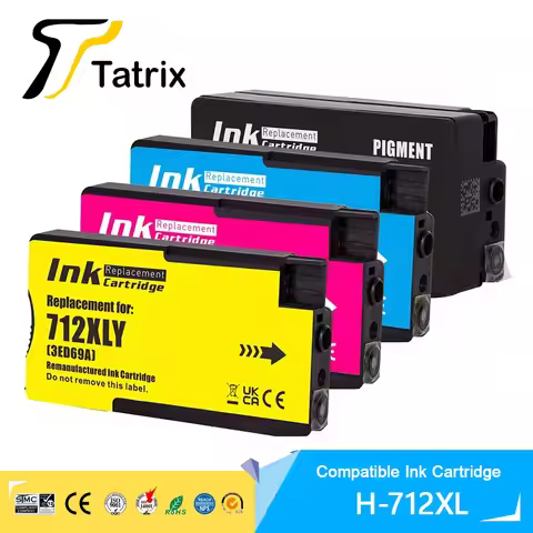 Tatrix HP 712 3ED68A HP712 Color Inkjet Ink Cartridge for HP712 for HP Designjet T650 T250 T210 T230
