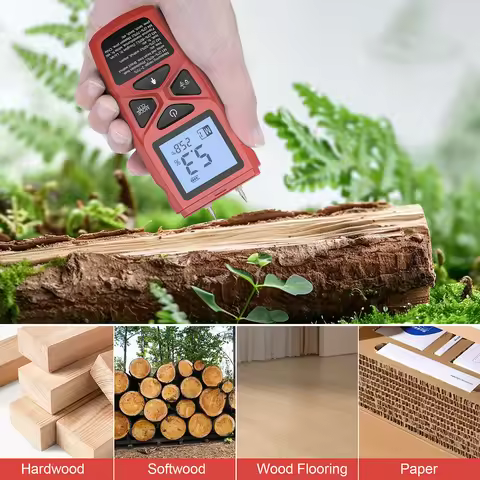 Two-Pin Digital Wood Moisture Meter High-Precision Timber Paper Humidity Tester LCD Display Bamboo D