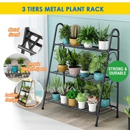 🇸🇬 3 Tier Gray Heavy Duty Metal Multiple Plant Rack / Plant Stand Flower Rack / Plant Shelf for Indo
