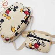 YA ZHOU LONG Backpack Boys and girls Mickey Mouse Kindergarten children's small bag Cute Mickey Mouse print small class Light backpack