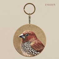 EMJOUR Double-Sided Embroidery Charm-Banwenbird | Pet Bird Souvenir Gift Key Ring Bag Accessories De