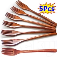 4Pcs Japanese Style Wooden Fruit Forks - Food Grade, Durable, Environmental - Long Handle Wooden For
