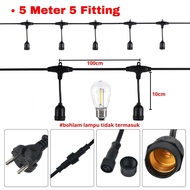 Fitting Lampu Gantung Outdoor 10 Meter 10 Fitting Waterproof Lampu Hias Gantung Cafe 5 Meter 10 Fitt