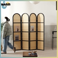Woven rattan folding screen for decoration, partition, room divider, foldable, simple, movable scree