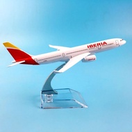 Metal Airplane Toy 16CM Spain Iberia Airlines 737 Birthday Gift Plane Models W Stand Toys For Childr