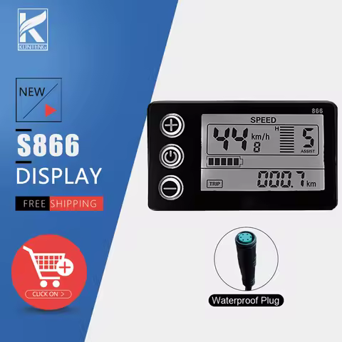 Ebike Bafang 866 LCD Display 5pin Female Plug For 8Fun Mid Drive Motor BBS01 BBS02 BBSHD Electric Bi