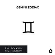 "Gemini Zodiac" CUDDLEINK Matte Ink Tattoo