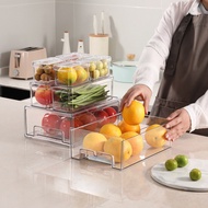 AT/🛹Transparent Refrigerator Storage Box Plastic Vegetable Finishing Box Drawer Crisper Household Refrigerated Classific