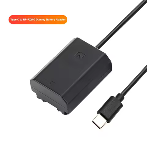 USB Type C to NP-FZ100 Dummy Battery DC Power AC Adapter DC Coupler for Sony ILME-FX3 A6600 A7M3 A7M