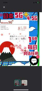 日本上網卡 - docomo (櫻花卡）(不議價）