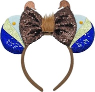 Mouse Ears Headbands for Women, Glitter Beast Bows Ears Headbands for Men, Cute Beast Costume Cartoo