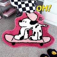 Dopamine Bedroom Bedside Carpet Cute Flocking Living Room Carpet Sofa Anti-slip Thick Thick Imitatio