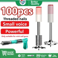 【Free Nut】GIFT 100 Nails Gun Ceiling Artifact Rivet Nail Fastener Threaded Nail Round Nail,Nail Gun 