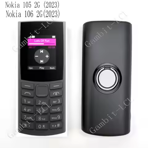 For Nokia 106 2G 2023 Nokia105 Nokia106 TA-1553 Back Ring Holder Bracket Phone Cover TPU Soft Silico