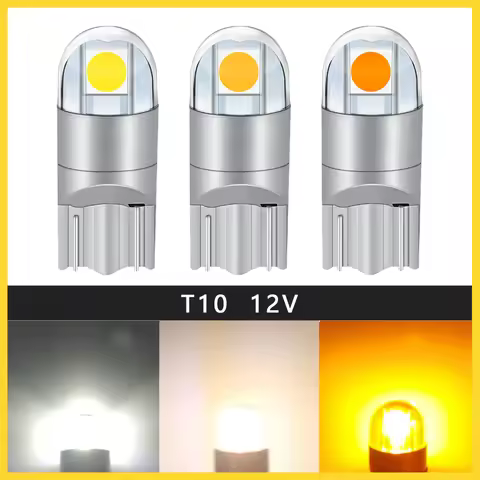 5Pcs T10 LED W5W LED Lamp 168 194 2824 Bulb 4300K 6000K White Yellow Car Interior Lighting Dome Trun