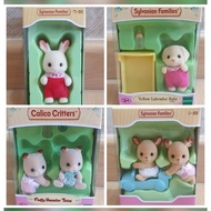 Chocolate Rabbit Baby, Labrador Baby, Deer Twins, Hamster Twins Sylvanian Families Doll Figurine