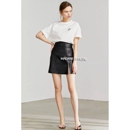 MDN x IXORA - Mini Skirt Synthetic Leather Semi-Leather Fashion High Waist Zipper Streetwear Model G