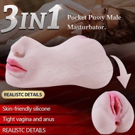 3 in 1 Adults Sex Toys for Men Sex doll Gadgets Sexy Mouth Masturbator Pussy Realistic Silicone Real