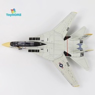 GPHA> 1:72 Scale F-14 Tomcat Fighter Jet Model - White & Black ABS Plastic Aircraft With Detailed De