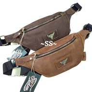 Crazy horse leather men chest bag pouch bag small size men waist bag men Fanny pack beg