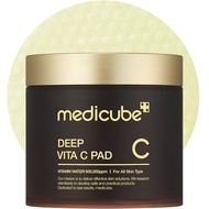 Medicube Deep Vita C Facial Pads, Vitamin C Toner Pads for Uneven Skin Tone, 500,000PPM of vitamin w