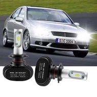 2Pc ไฟหน้ารถมอเตอร์ไซค์แบบ LED หลอดไฟสำหรับ01-07 Mercedes Benz W203 C-Class ซีดาน High และ Low Beam 