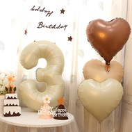 Hello Party [107cm Cream Number Balloon] ins Caramel Balloon 60cm Star Love Crown Aluminum Film