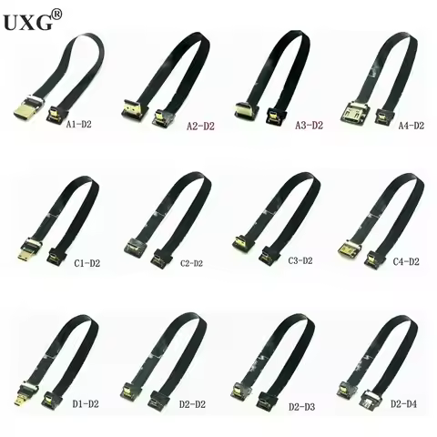 D2 FPV 90 Degree Adapter FPC Ribbon Flat HDMI-compatible Pitch 20pin For Mini Micro HD HDTV TV Camer