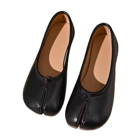 2026 Brand New Women's Fashion Split-Toe Tabi Flats Soft Leather Slip-On Ballet Shoes Comfortable Ca