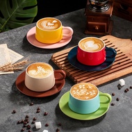 Livingplus Colorful Pastel Morandi Contrasti Ceramic CoffeeCup with Saucer