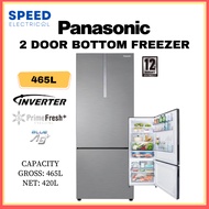 PANASONIC 2 DOOR FRIDGE BOTTOM FREEZER NR-BX471CPSM SILVER STEEL BODY INVERTER FRIDGE 冰箱 ICEBOX FREE
