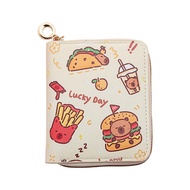Cute Cartoon Wallet - Adorable Cat/food Designs, Zipper Coin Pocket & Card Slots, Perfect Gift J0u4