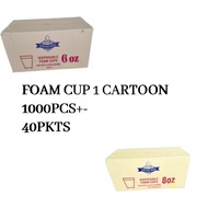 Polystyrene cup 6oz & 8oz 1 BOX (1000PCS+-)