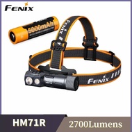 Fenix HM71R Rechargable Headlamp 2700Lumens Triple Light Source Wide-range lighting With 21700 Batte