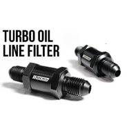 Universal Turbo Oil Feed In-Line Filter (also fits Honda VTEC oil line)(Black)Works Engineering Prod