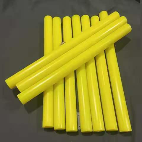 Shore 90~95A Higher Hardness Solid Yellow Polyurethane Round Rod Wear-resistant Reducing Vibration G