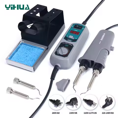 YIHUA 938D Portable Tweezers Soldering Station 110V 220V Soldering Iron Station Chip Desoldering Kit