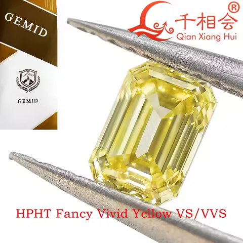 Fancy Yellow HPHT Diamond 0.5-0.6CT Heart Cut VS Clarity GEMID Certified Lab Grown Loose Stone