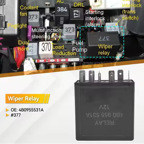 377 11 Pin Intermittent Delay Wiper Motor Control Relay For VW Golf Passat B5 MK4 Bora Jetta Audi A4