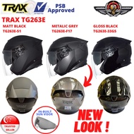 TRAX Helmet TG263E Black / Metal Grey/ Matt Black (PSB APPROVED) Free Helmet Bag