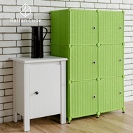 [特價]【藤立方】組合3層6格收納置物櫃(6門板+調整腳墊)-綠色-DIY