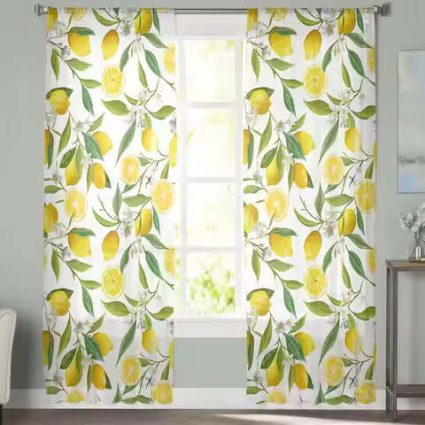 Lemon Tree Branches Yummy Delicious Kitchen Gardening Design, Lightweight Decor with Rod Pocket 1pc